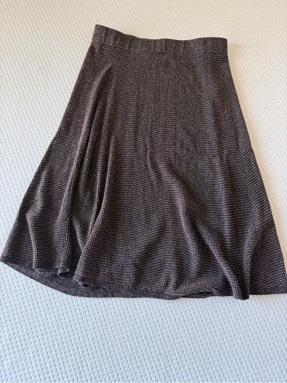 NIC+ZOE Brown Textured A-Line Midi Skirt